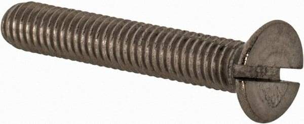 Value Collection - M4x0.70 Metric Coarse, 25mm OAL Slotted Drive Machine Screw - Flat Head, Grade 18-8 & A2 Stainless Steel, Uncoated, Without Washer - Eagle Tool & Supply