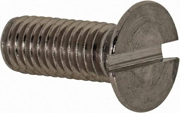 Value Collection - M5x0.80 Metric Coarse, 14mm OAL Slotted Drive Machine Screw - Flat Head, Grade 18-8 & A2 Stainless Steel, Uncoated, Without Washer - Eagle Tool & Supply