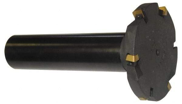 Cutting Tool Technologies - Shank Connection, 1/2" Cutting Width, 0.87" Depth of Cut, 3" Cutter Diam, 4 Tooth Indexable Slotting Cutter - 1-1/4" Shank Diam, DSSC Toolholder, 1312 Insert, Right Hand Cutting Direction - Eagle Tool & Supply