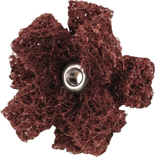 Merit Abrasives - 1-1/2" Diam Medium Density Cross Buff - 2 Plys, 8-32 Thread, Coarse Grade, 23,000 Max RPM - Eagle Tool & Supply
