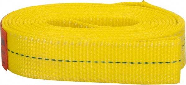Lift-All - 8' Long x 2" Wide, 6,400 Lb Vertical Capacity, 1 Ply, Polyester Web Sling - 5,000 Lb Choker Capacity, Yellow - Eagle Tool & Supply