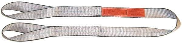 Lift-All - 14' Long x 6" Wide, 9,600 Lb Vertical Capacity, 1 Ply, Polyester Web Sling - 7,700 Lb Choker Capacity, Silver (Color) - Eagle Tool & Supply