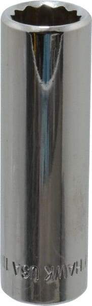 Blackhawk by Proto - 3/8" Drive, Deep Hand Socket - 12 Points, 1-13/16" OAL, Chrome Finish - Eagle Tool & Supply
