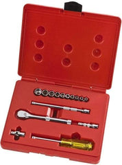 Proto - 15 Piece 1/4" Drive Full Polish Finish Socket Set - 6 Points, 3/16" to 9/16" Range, Inch Measurement Standard - Eagle Tool & Supply