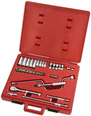 Proto - 33 Piece 3/8" Drive Full Polish Finish Deep Well Socket Set - 8, 12 Points, 1/4" to 3/4" Range, Inch Measurement Standard - Eagle Tool & Supply
