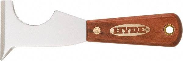 Hyde Tools - Stiff High Carbon Steel Chisel Scraper - 2-1/2" Blade Width x 2-1/2" Blade Length, Hardwood Handle - Eagle Tool & Supply