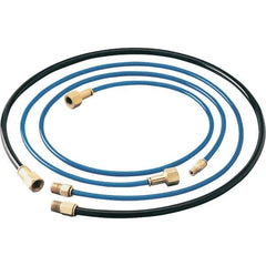 Dynabrade - 1/4" ID x 3/8" OD 6' Long Hose - Female/Male Ends, 90 Working psi, 1/4" Fitting, Black & Blue - Eagle Tool & Supply