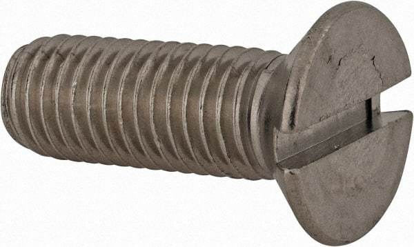 Value Collection - M12x1.75 Metric Coarse, 35mm OAL Slotted Drive Machine Screw - Flat Head, Grade 18-8 & A2 Stainless Steel, Uncoated, Without Washer - Eagle Tool & Supply