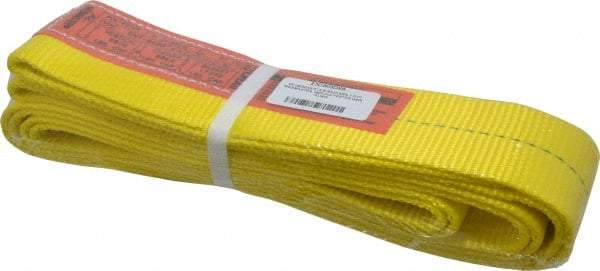Lift-All - 6' Long x 3" Wide, 8,600 Lb Vertical Capacity, 1 Ply, Polyester Web Sling - 6,900 Lb Choker Capacity, Yellow - Eagle Tool & Supply