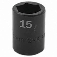SK - Impact Socket - 3/8"DR 15MM IMPACT SOCKET - Eagle Tool & Supply