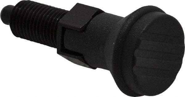 Gibraltar - 3/8-24, 15mm Thread Length, 5mm Plunger Diam, Lockout Knob Handle Indexing Plunger - Plunger Style C, 17mm Body Length, 47mm OAL, Steel - Eagle Tool & Supply