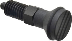 Gibraltar - 1/2-13, 17mm Thread Length, 6mm Plunger Diam, Lockout Knob Handle Indexing Plunger - Plunger Style C, 20mm Body Length, 56mm OAL, Steel - Eagle Tool & Supply