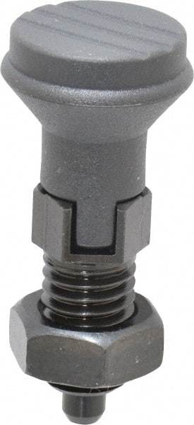 Gibraltar - 1/2-13, 17mm Thread Length, 6mm Plunger Diam, Lockout Knob Handle Indexing Plunger - Plunger Style D, 20mm Body Length, 56mm OAL, Steel - Eagle Tool & Supply