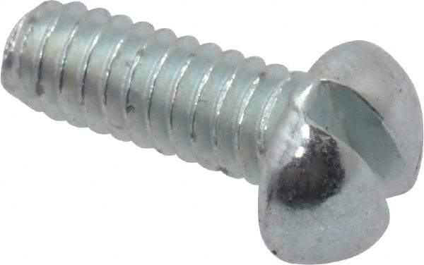 Value Collection - #2-56 UNC, 1/4" Length Under Head Slotted Drive Machine Screw - Round Head, Grade J82 Steel, Zinc-Plated Finish, Without Washer - Eagle Tool & Supply