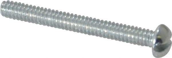Value Collection - #2-56 UNC, 3/4" Length Under Head Slotted Drive Machine Screw - Round Head, Alloy Steel, Zinc-Plated Finish, Without Washer - Eagle Tool & Supply