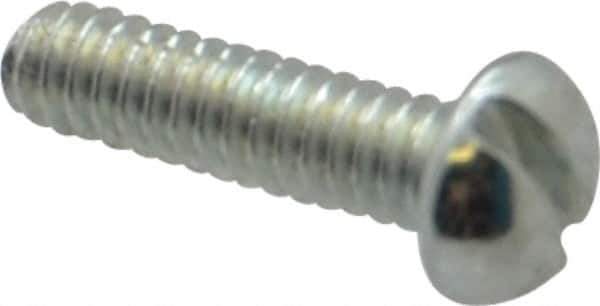Value Collection - #3-48 UNC, 3/8" Length Under Head Slotted Drive Machine Screw - Round Head, Grade J82 Steel, Zinc-Plated Finish, Without Washer - Eagle Tool & Supply