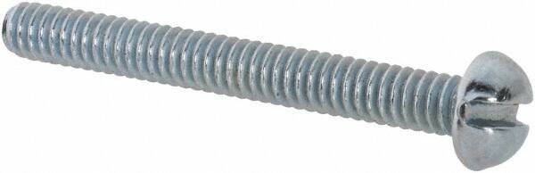 Value Collection - #3-48 UNC, 7/8" Length Under Head Slotted Drive Machine Screw - Round Head, Alloy Steel, Zinc-Plated Finish, Without Washer - Eagle Tool & Supply