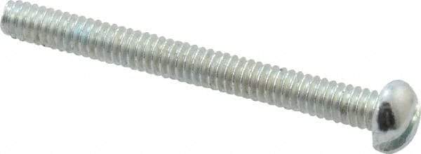 Value Collection - #3-48 UNC, 1" Length Under Head Slotted Drive Machine Screw - Round Head, Alloy Steel, Zinc-Plated Finish, Without Washer - Eagle Tool & Supply