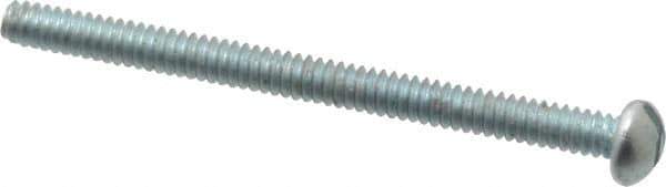 Value Collection - #4-40 UNC, 1-1/2" Length Under Head Slotted Drive Machine Screw - Round Head, Alloy Steel, Zinc-Plated Finish, Without Washer - Eagle Tool & Supply
