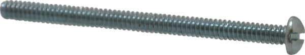 Value Collection - #6-32 UNC, 2" Length Under Head Slotted Drive Machine Screw - Round Head, Alloy Steel, Zinc-Plated Finish, Without Washer - Eagle Tool & Supply
