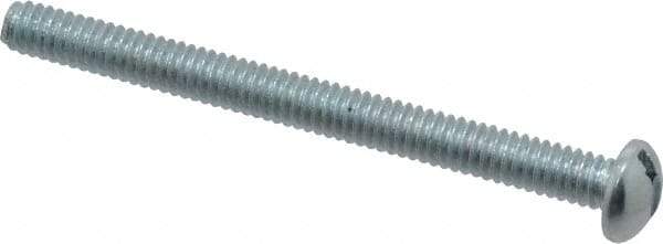 Value Collection - 1/4-20 UNC, 3" Length Under Head Slotted Drive Machine Screw - Round Head, Alloy Steel, Zinc-Plated Finish, Without Washer - Eagle Tool & Supply