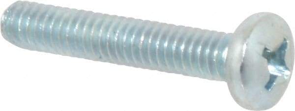 Value Collection - 1/4-20 UNC, 1-1/2" Length Under Head Phillips Drive Machine Screw - Pan Head, Grade 2 Steel, Zinc-Plated Finish, Without Washer - Eagle Tool & Supply