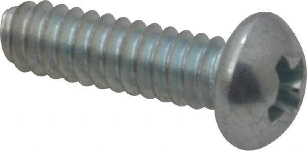 Value Collection - #4-40 UNC, 3/8" Length Under Head Phillips Drive Machine Screw - Round Head, Grade 2 Steel, Zinc-Plated Finish, Without Washer - Eagle Tool & Supply