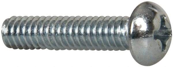 Value Collection - #8-32 UNC, 3/4" Length Under Head Phillips Drive Machine Screw - Round Head, Grade 2 Steel, Zinc-Plated Finish, Without Washer - Eagle Tool & Supply