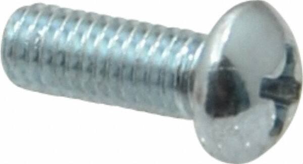 Value Collection - #10-32 UNF, 1/2" Length Under Head Phillips Drive Machine Screw - Round Head, Grade 2 Steel, Zinc-Plated Finish, Without Washer - Eagle Tool & Supply
