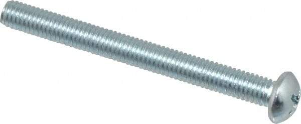 Value Collection - #10-32 UNF, 2" Length Under Head Phillips Drive Machine Screw - Round Head, Grade 2 Steel, Zinc-Plated Finish, Without Washer - Eagle Tool & Supply