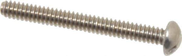 Value Collection - #4-40 UNC, 1" Length Under Head Slotted Drive Machine Screw - Round Head, Grade 18-8 Stainless Steel, Uncoated, Without Washer - Eagle Tool & Supply