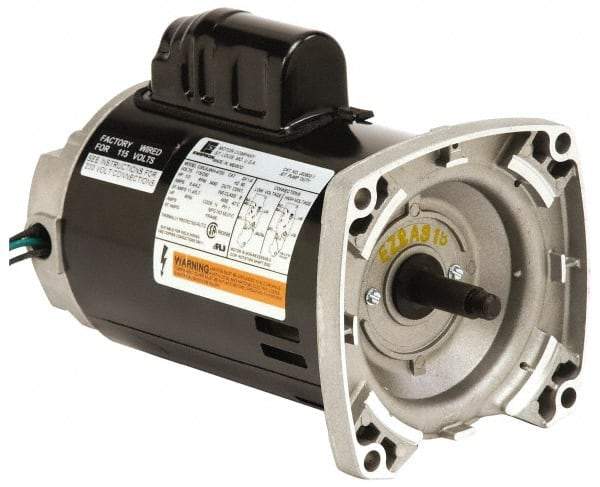 US Motors - 3/4 hp, ODP Enclosure, Auto Thermal Protection, 3,450 RPM, 115/230 Volt, 60 Hz, Industrial Electric AC/DC Motor - Size 56 Frame, Square Flange Mount, 1 Speed, Ball Bearings, 11.6/5.8 Full Load Amps, B Class Insulation, CCW Drive End - Eagle Tool & Supply
