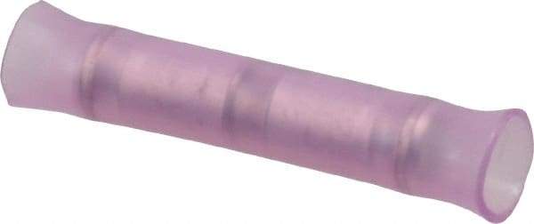 3M - 22 to 18 AWG Compatible, Nylon Fully Insulated, Crimp-On Butt Splice Terminal - 2 Wire Entries, Red - Eagle Tool & Supply