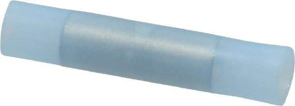 3M - 16 to 14 AWG Compatible, Nylon Fully Insulated, Crimp-On Butt Splice Terminal - 2 Wire Entries, 1.08" OAL, Blue - Eagle Tool & Supply