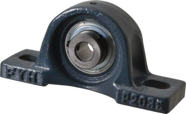 Value Collection - 4-7/8" OALBall Bearing Pillow Block - Cast Iron - Eagle Tool & Supply