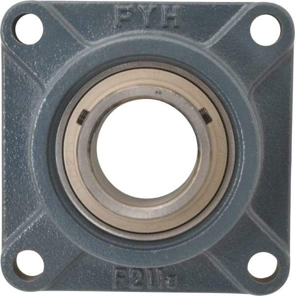 Value Collection - 6-3/8" OALBall Bearing Pillow Block - Cast Iron - Eagle Tool & Supply