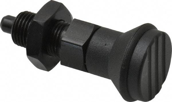 Gibraltar - M10x1, 15mm Thread Length, 5mm Plunger Diam, Knob Handle Indexing Plunger - Plunger Style B, 17mm Body Length, 47mm OAL, Steel - Eagle Tool & Supply