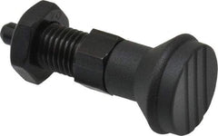 Gibraltar - M12x1.5, 17mm Thread Length, 6mm Plunger Diam, Knob Handle Indexing Plunger - Plunger Style B, 20mm Body Length, 56mm OAL, Steel - Eagle Tool & Supply