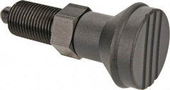 Gibraltar - M16x1.5, 23mm Thread Length, 8mm Plunger Diam, Knob Handle Indexing Plunger - Plunger Style A, 26mm Body Length, 74mm OAL, Steel - Eagle Tool & Supply