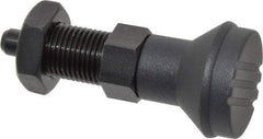 Gibraltar - M16x1.5, 23mm Thread Length, 8mm Plunger Diam, Knob Handle Indexing Plunger - Plunger Style B, 26mm Body Length, 74mm OAL, Steel - Eagle Tool & Supply