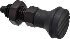 Gibraltar - 5/8-11, 23mm Thread Length, 8mm Plunger Diam, Knob Handle Indexing Plunger - Plunger Style B, 26mm Body Length, 74mm OAL, Steel - Eagle Tool & Supply