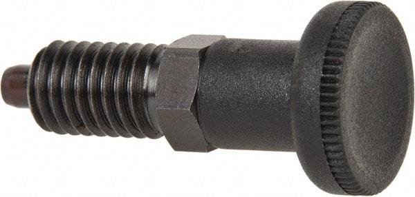 Gibraltar - 1/2-13, 17mm Thread Length, 6mm Plunger Diam, Knob Handle Indexing Plunger - Plunger Style A, 20mm Body Length, 56mm OAL, Steel - Eagle Tool & Supply