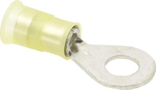 3M - 12-10 AWG Partially Insulated Crimp Connection Circular Ring Terminal - 1/4" Stud, Copper Contact - Eagle Tool & Supply