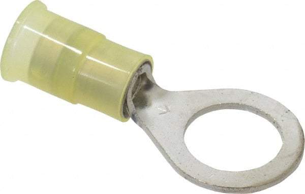 3M - 12-10 AWG Partially Insulated Crimp Connection Circular Ring Terminal - 3/8" Stud, Copper Contact - Eagle Tool & Supply