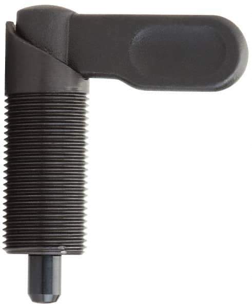 Gibraltar - M20x1.5, 35mm Thread Length, Straight Cam Action Indexing Plunger - 20mm Body Diam, 35mm Body Length, 50mm Handle Length, 12mm Plunger Projection - Eagle Tool & Supply