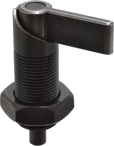 Gibraltar - M20x1.5, 35mm Thread Length, Straight Cam Action Indexing Plunger - 20mm Body Diam, 35mm Body Length, 50mm Handle Length, 12mm Plunger Projection - Eagle Tool & Supply