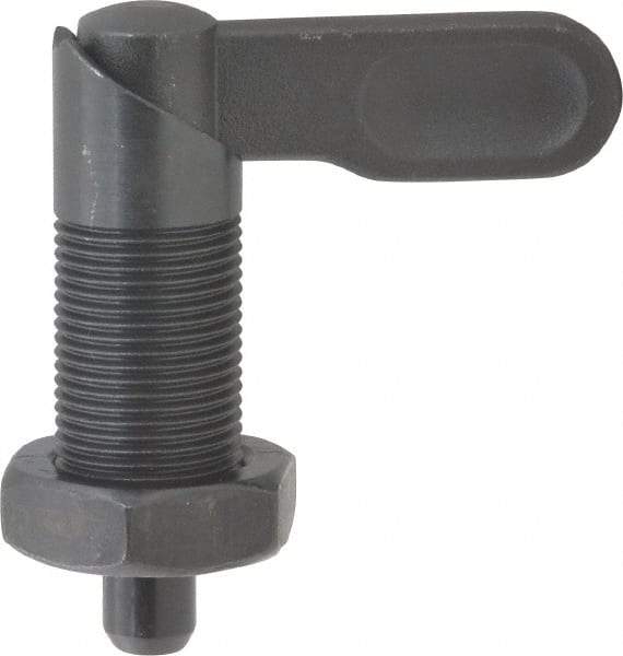 Gibraltar - M20x1.5, 35mm Thread Length, Straight Cam Action Indexing Plunger - 20mm Body Diam, 35mm Body Length, 50mm Handle Length, 12mm Plunger Projection - Eagle Tool & Supply