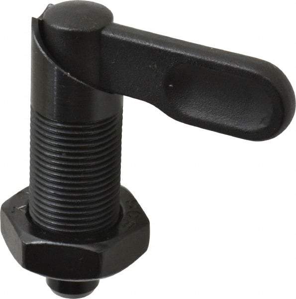 Gibraltar - M20x1.5, 35mm Thread Length, Straight Cam Action Indexing Plunger - 20mm Body Diam, 35mm Body Length, 50mm Handle Length, 12mm Plunger Projection - Eagle Tool & Supply