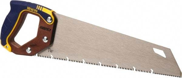 Irwin - 15" High Carbon Steel Blade Carpenter Saw - Wood Handle, ProTouch Handle over Hardwood, 18-1/2" OAL - Eagle Tool & Supply