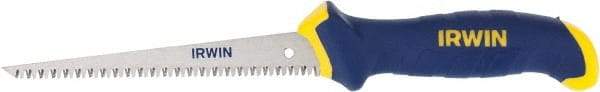 Irwin - 6-1/2" High Carbon Steel Blade Drywall Saw - Wood Handle, Ergonomic, 13-5/8" OAL - Eagle Tool & Supply